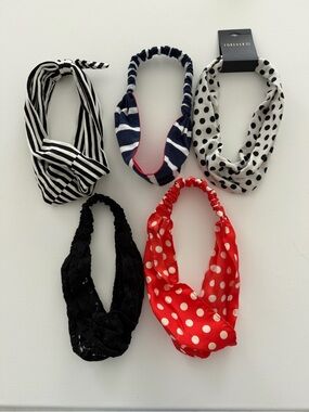 Bundle of 5 headbands:Jcrew and Forever 21